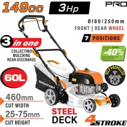 Nakayama Pro PM5465 Αυτοκινούμενη Μηχανή Γκαζόν Βενζίνης 3hp/149cc