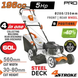 Nakayama Pro PM5560 Αυτοκινούμενη Μηχανή Γκαζόν Βενζίνης 6.5hp/196cc