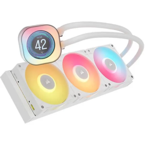 Corsair ICUE Link Titan RX Υδρόψυξη Επεξεργαστή Τριπλού Ανεμιστήρα 120mm για Socket AM4/AM5/1700 με RGB Φωτισμό Λευκή