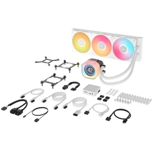 Corsair ICUE Link Titan RX Υδρόψυξη Επεξεργαστή Τριπλού Ανεμιστήρα 120mm για Socket AM4/AM5/1700 με RGB Φωτισμό Λευκή