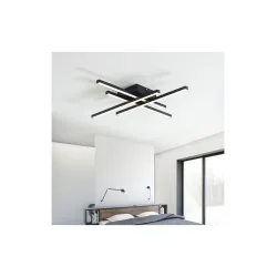 Powertech Πλαφονιέρα Οροφής 60εκ. Μαύρη με Ενσωματωμένο LED