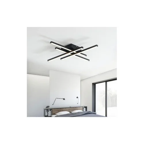 Powertech Πλαφονιέρα Οροφής 60εκ. Μαύρη με Ενσωματωμένο LED