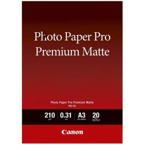 Canon PM-101 Φωτογραφικό Χαρτί Pro Premium Matte A3 210gr/m² για Εκτυπωτές Inkjet 20 ΦύλλαΚωδικός: 8657B006