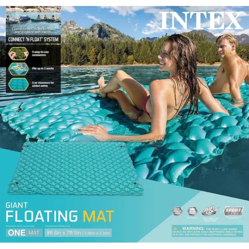 Intex Φουσκωτό Στρώμα Θαλάσσης 2 Ατόμων ΤιρκουάζΚωδικός: 56841