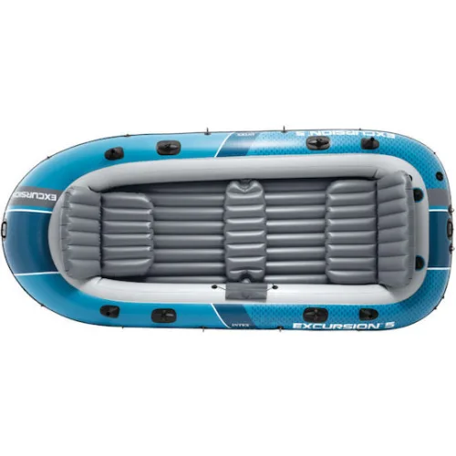 Intex Excursion Φουσκωτή Βάρκα Μπλε με 2 Κουπιά & Τρόμπα