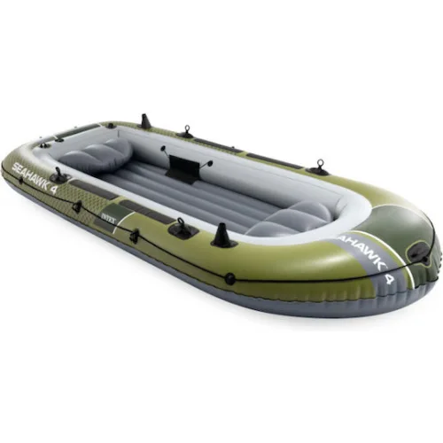 Intex Seahawk 4 Φουσκωτή Βάρκα Πράσινη με 2 Κουπιά & Τρόμπα