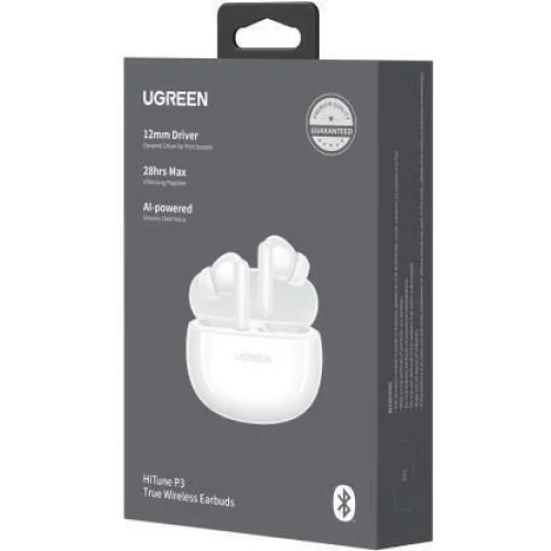 Ugreen P3 In-ear Bluetooth Handsfree Ακουστικά με Θήκη Φόρτισης Λευκά