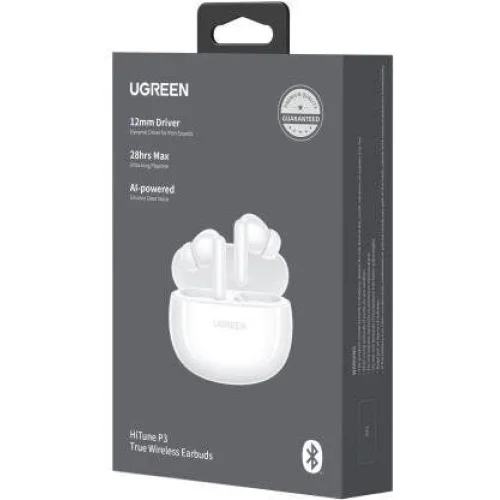 Ugreen P3 In-ear Bluetooth Handsfree Ακουστικά με Θήκη Φόρτισης Λευκά