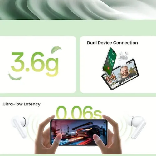 Ugreen P3 In-ear Bluetooth Handsfree Ακουστικά με Θήκη Φόρτισης Λευκά