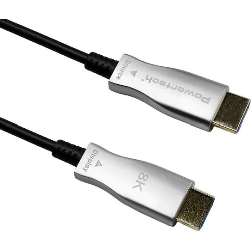 Powertech HDMI 2.1 Cable HDMI male - HDMI male 10m ΜαύροΚωδικός: CAB-H193