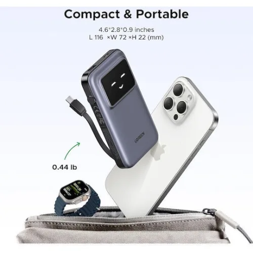 Ugreen PB511 Power Bank 10000mAh 30W με Θύρα USB-A και Θύρα USB-C Power Delivery Γκρι