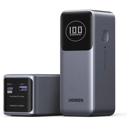 Ugreen PB724 Power Bank 12000mAh 100W με Θύρα USB-A και Θύρα USB-C Power Delivery / Quick Charge 3.0 Γκρι