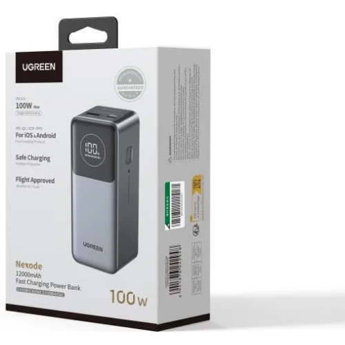 Ugreen PB724 Power Bank 12000mAh 100W με Θύρα USB-A και Θύρα USB-C Power Delivery / Quick Charge 3.0 Γκρι