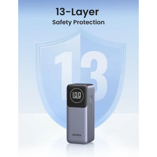 Ugreen PB724 Power Bank 12000mAh 100W με Θύρα USB-A και Θύρα USB-C Power Delivery / Quick Charge 3.0 Γκρι
