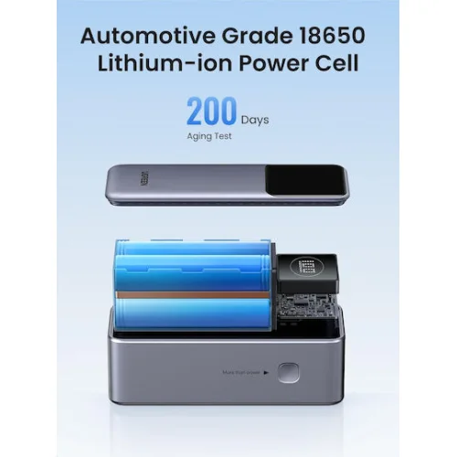 Ugreen PB724 Power Bank 12000mAh 100W με Θύρα USB-A και Θύρα USB-C Power Delivery / Quick Charge 3.0 Γκρι