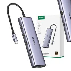 Ugreen Cm498 USB-C Docking Station με 4K PD Ethernet Γκρι