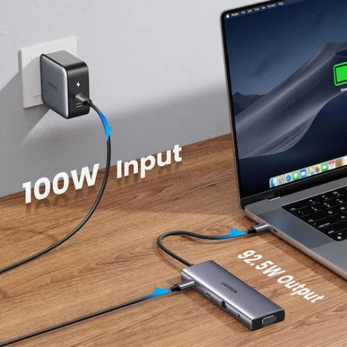 Ugreen Cm498 USB-C Docking Station με 4K PD Ethernet Γκρι