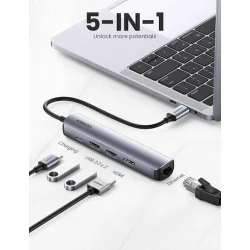 Ugreen USB-C Docking Station με HDMI 4K PD Ethernet Μπλε (10919)