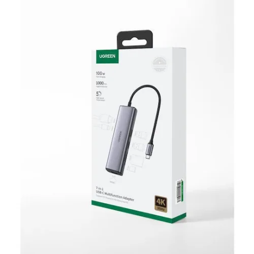 Ugreen CM512 USB-C Docking Station με HDMI 4K PD Ethernet Γκρι