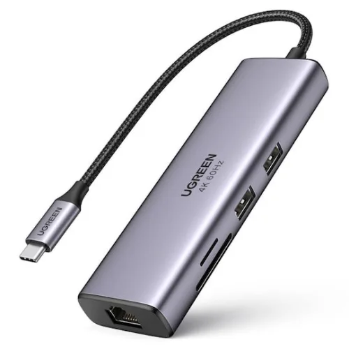 Ugreen CM512 USB-C Docking Station με HDMI 4K PD Ethernet Γκρι