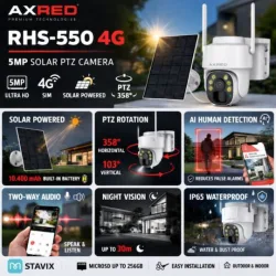 Axred RHS-5504G IP Κάμερα Παρακολούθησης 4G Full HD+ 5MP Αδιάβροχη Μπαταρίας με Αμφίδρομη Επικοινωνία