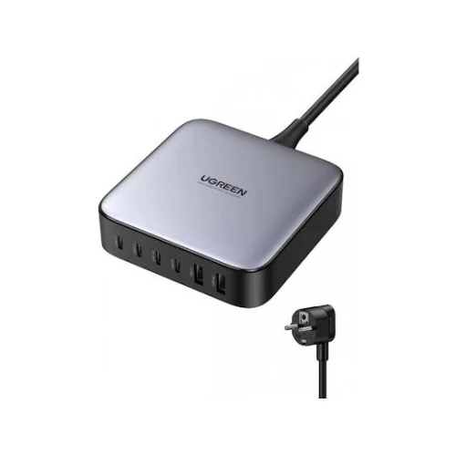 Ugreen Βάση Φόρτισης GaN με 2 Θύρες USB-A και 4 Θύρες USB-C 200W Power Delivery / Quick Charge 2.0 σε Μαύρο χρώμα (Nexode GaN CD271)