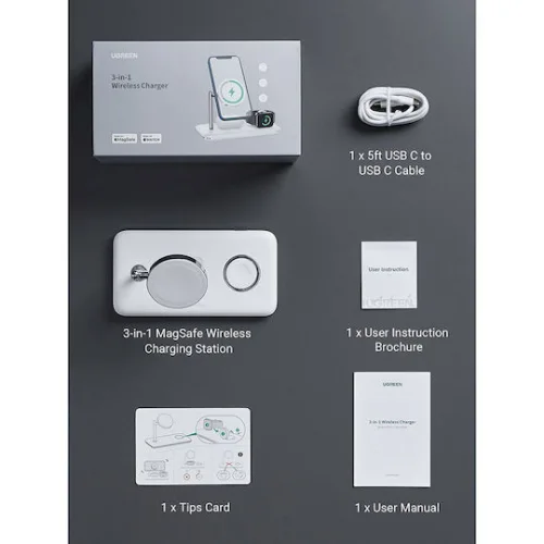 Ugreen Ασύρματος Φορτιστής (Qi Pad) 25W Λευκός (CD278)