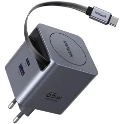 Ugreen Φορτιστής με Θύρα USB-A και Θύρα USB-C και Καλώδιο USB-C 65W Power Delivery Γκρι (X615)