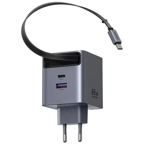 Ugreen Φορτιστής με Θύρα USB-A και Θύρα USB-C και Καλώδιο USB-C 65W Power Delivery Γκρι (X615)