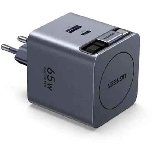 Ugreen Φορτιστής με Θύρα USB-A και Θύρα USB-C και Καλώδιο USB-C 65W Power Delivery Γκρι (X615)