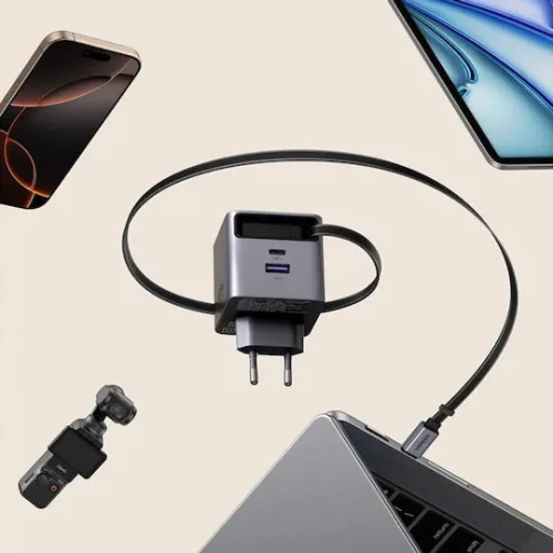 Ugreen Φορτιστής με Θύρα USB-A και Θύρα USB-C και Καλώδιο USB-C 65W Power Delivery Γκρι (X615)