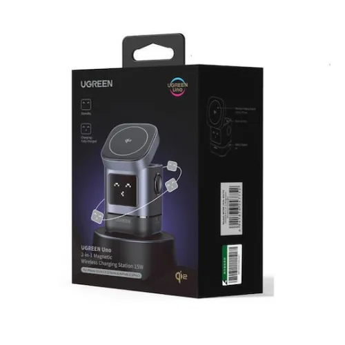 Ugreen Ασύρματος Φορτιστής Qi2 15W Power Delivery Μαύρος (W709)