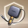 Ugreen EC603 Φορτιστής Αυτοκινήτου 90W 3A Γρήγορης Φόρτισης με Θύρες: 1xUSB 1xType-C μαζί με Καλώδιο Ενσωματωμένο Γκρι ΧρώμαΚωδικός: 55909B