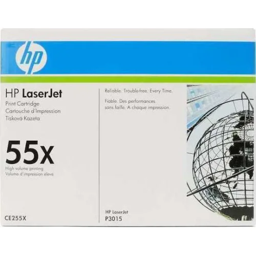 HP 55X Γνήσιο Toner Laser Εκτυπωτή Μαύρο High Yield 12500 Σελίδων CE255X