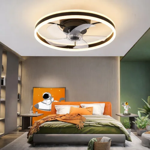 Powertech Ανεμιστήρας Οροφής 50cm με Φως και Τηλεχειριστήριο ΜαύροςΚωδικός: PT-1560