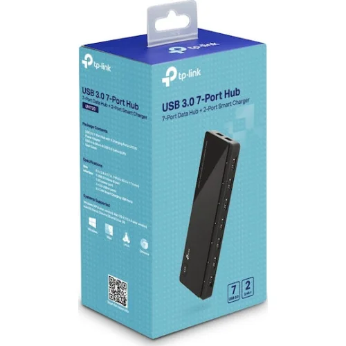 TP-LINK v1 USB 3.0 Hub 7 Θυρών με σύνδεση USB-A & Θύρα Φόρτισης και Εξωτερική Παροχή ΡεύματοςΚωδικός: UH720