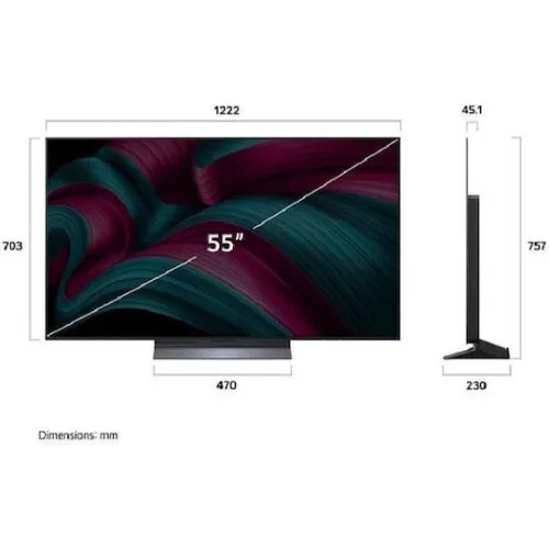 LG Smart Τηλεόραση 55" 4K UHD OLED Evo AI C5 HDR (2025) OLED55C51LA