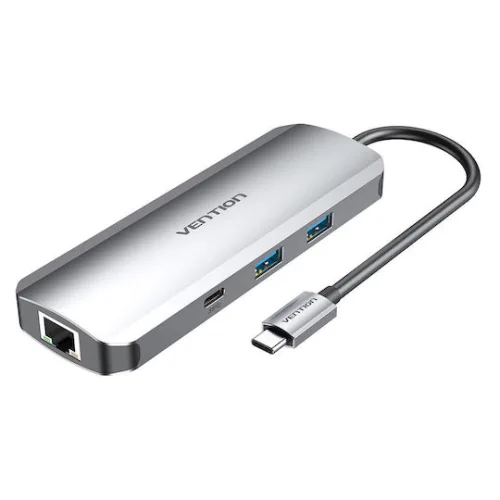 Vention USB-C Docking Station με HDMI 4K PD Ethernet Γκρι (TOMHB)