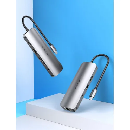 Vention USB-C Docking Station με HDMI 4K PD Ethernet Γκρι (TOMHB)