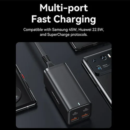 Vention Βάση Φόρτισης με 2 Θύρες USB-A και 2 Θύρες USB-C 100W Power Delivery / Quick Charge 3.0 σε Λευκό χρώμα (FBSWG-EU)