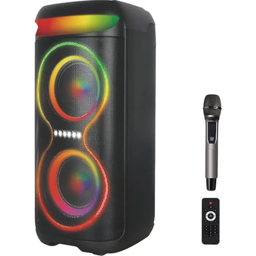XO Ηχείο Karaoke με Ασύρματο Μικρόφωνο και Εφέ Φωτισμού F70 249-0239 Μαύρο