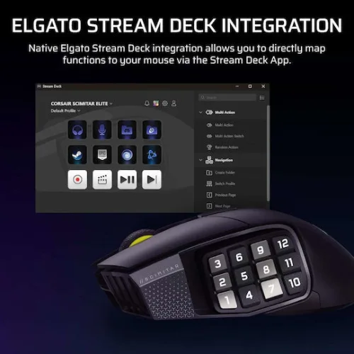 Corsair Scimitar Elite SE MMO Ασύρματο Gaming Ποντίκι Gun Metal