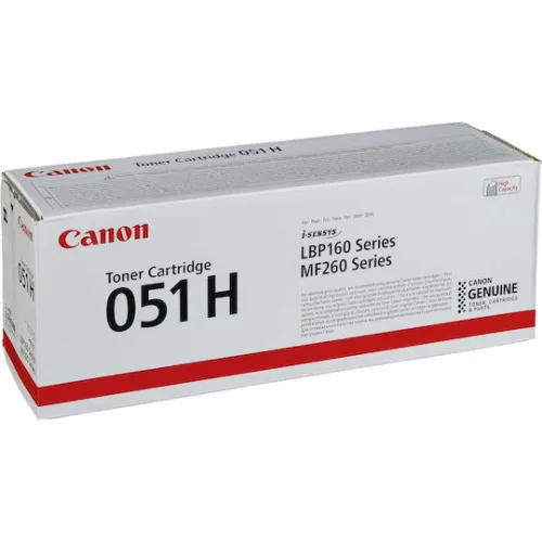 Canon 051H Γνήσιο Toner Laser Εκτυπωτή Μαύρο High Capacity 4100 Σελίδων (2169C002)