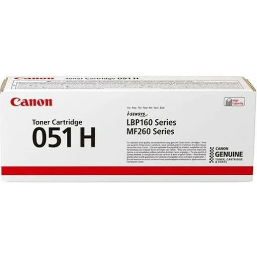 Canon 051H Γνήσιο Toner Laser Εκτυπωτή Μαύρο High Capacity 4100 Σελίδων (2169C002)