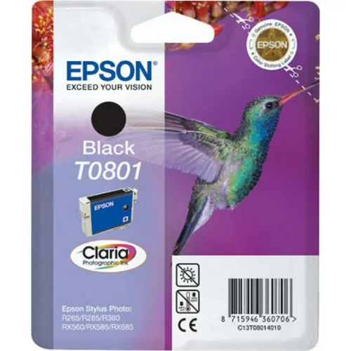 Epson T0801 Γνήσιο Μελάνι Εκτυπωτή InkJet Μαύρο (C13T08014010 C13T08014011 C13T08014020 C13T08014021)