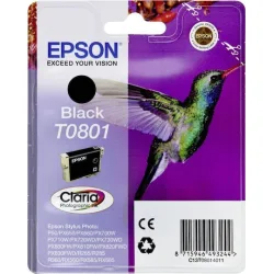 Epson T0801 Γνήσιο Μελάνι Εκτυπωτή InkJet Μαύρο (C13T08014010 C13T08014011 C13T08014020 C13T08014021)