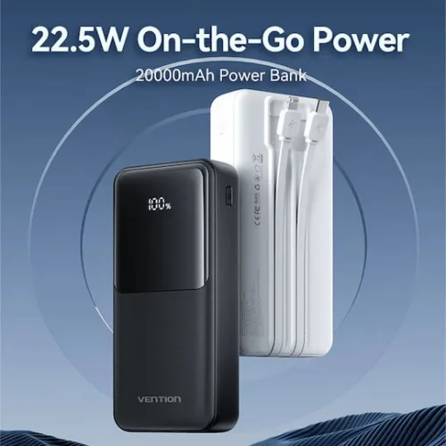 Vention FHPB0 Power Bank 20000mAh Μαύρο