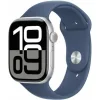 Apple Watch Series 10 Aluminium 46mm Αδιάβροχο με Παλμογράφο (Silver με Denim Sport Band - S/M)