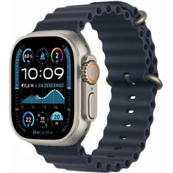 Apple Watch Ultra 2 2024 Titanium 49mm Αδιάβροχο με eSIM και Παλμογράφο (Natural με Navy Ocean Band)
