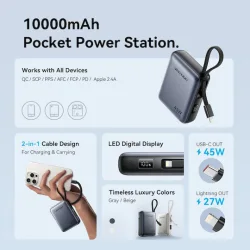 Vention Power Bank 10000mAh 45W Power Delivery Μπεζ